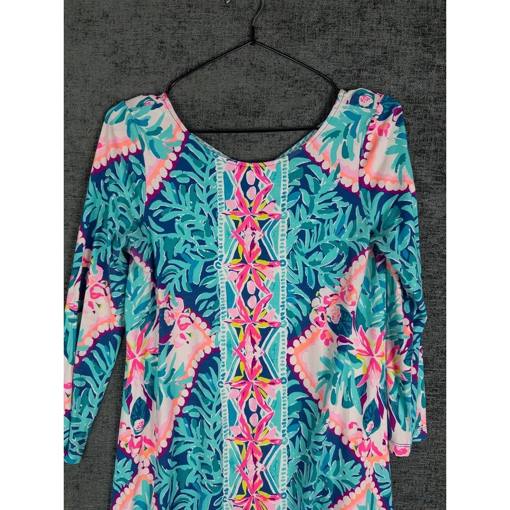 Lilly Pulitzer‎ Seaside Aqua Shift Dress Womens XS Knee Coastal Resort Vacations